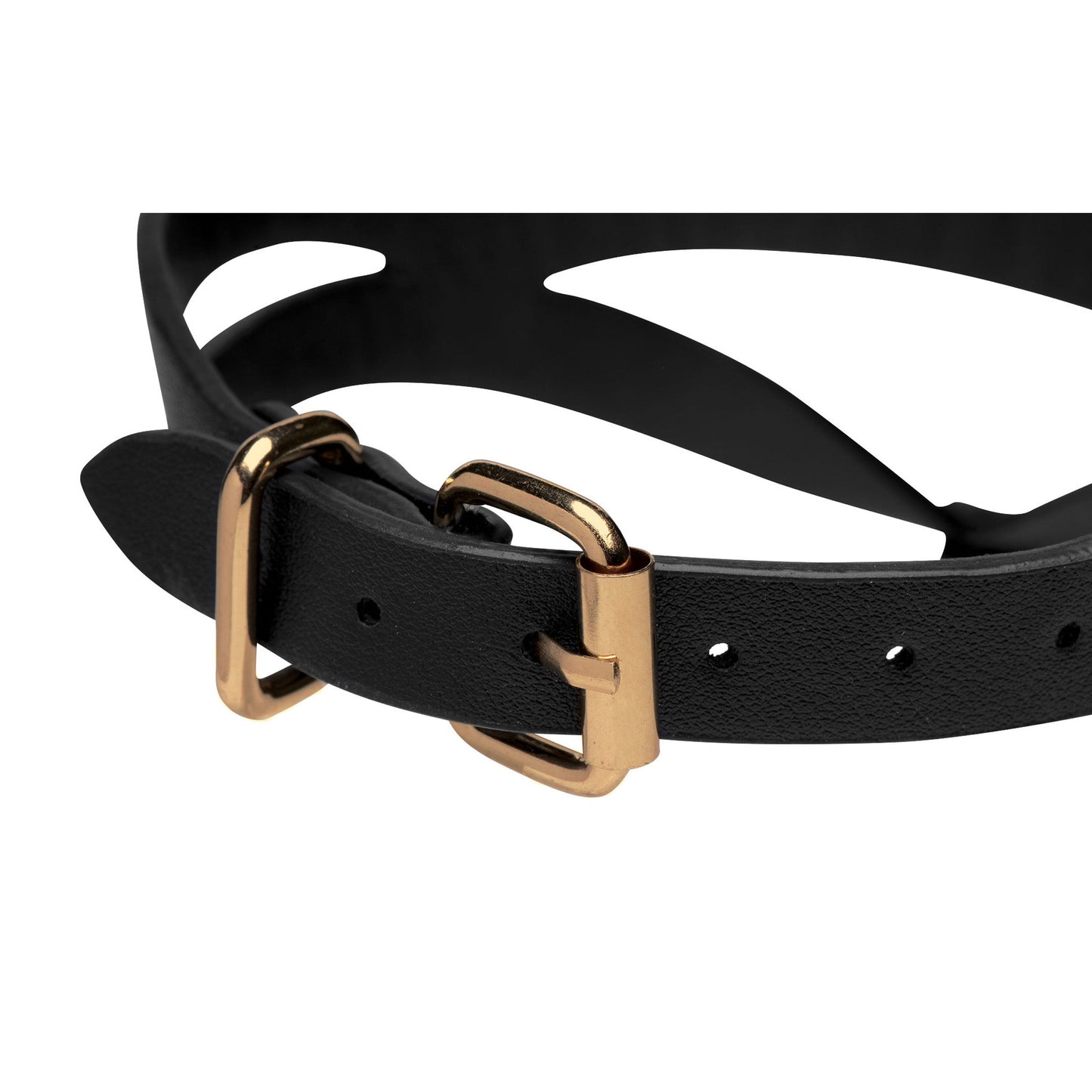 Bondage Baddie Black & Gold Collar with O-Ring